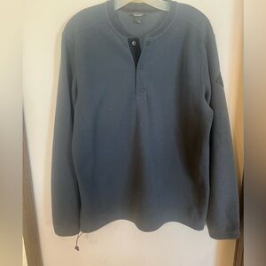 Eddie Bauer Quarter Button Fleece Pullover 1/4 Snap Gray Heather